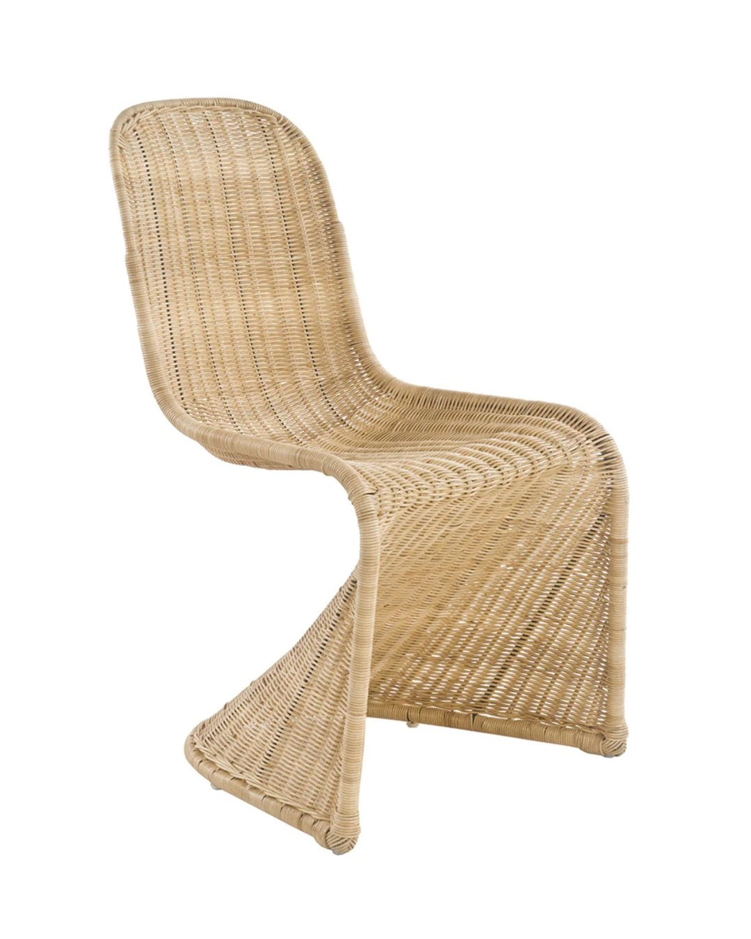 Hansel Panton Curved Accent Chair in Rattan Weave - Dining Chairs - Hello Norden