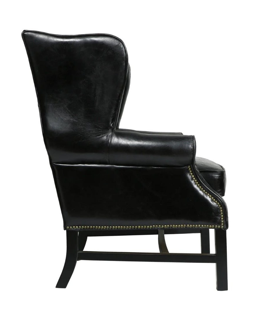 Holmes Wingback Leather Chair - Arm Chairs, Recliners & Sleeper Chairs - Hello Norden