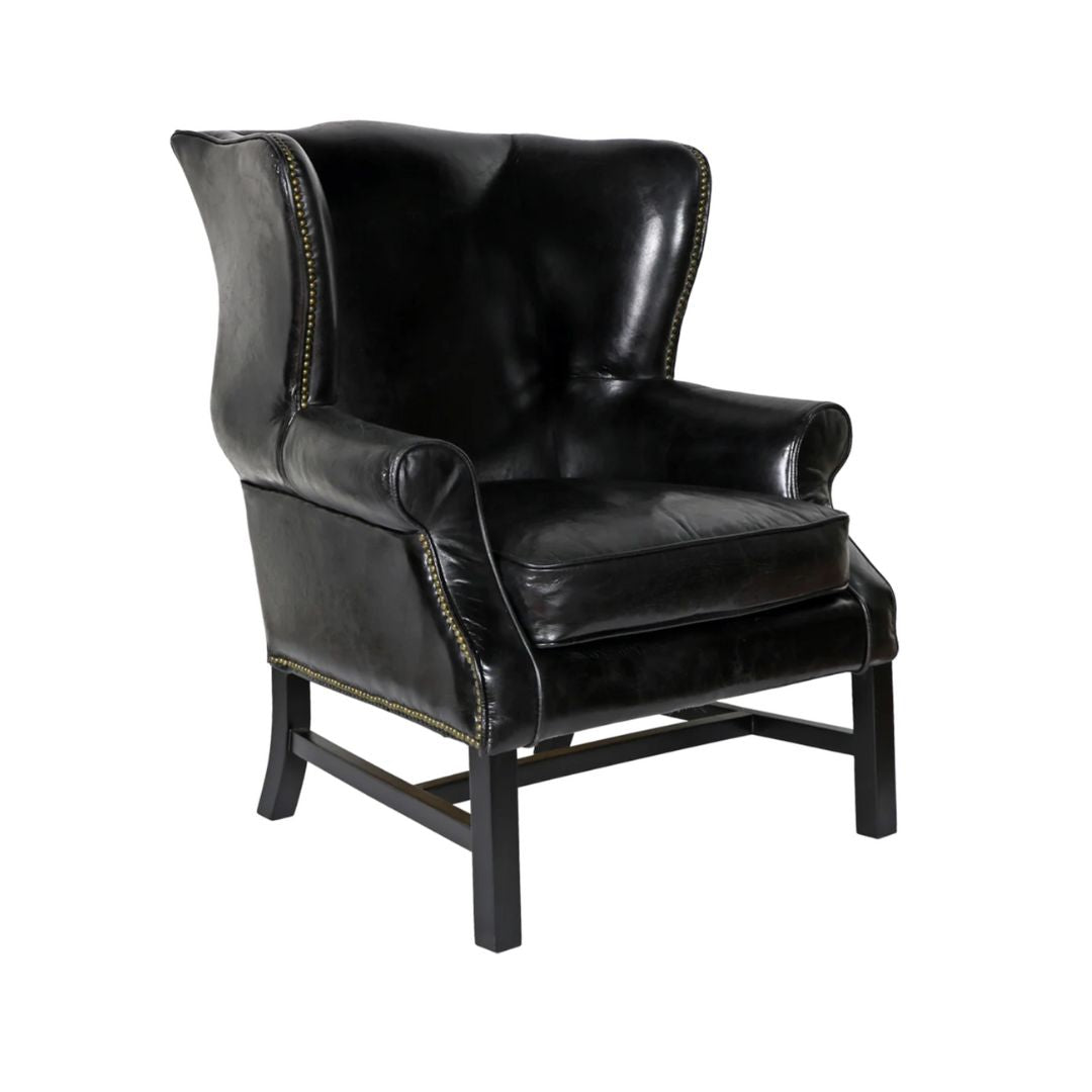 Holmes Wingback Leather Chair - Arm Chairs, Recliners & Sleeper Chairs - Hello Norden