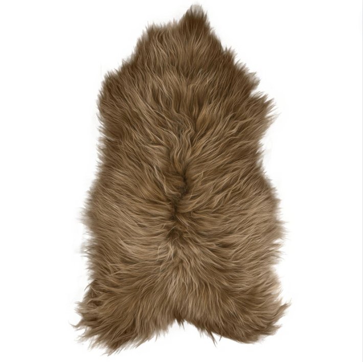 Icelandic Sheepskin Throw Rug - Dyed Brown - Rugs - Hello Norden