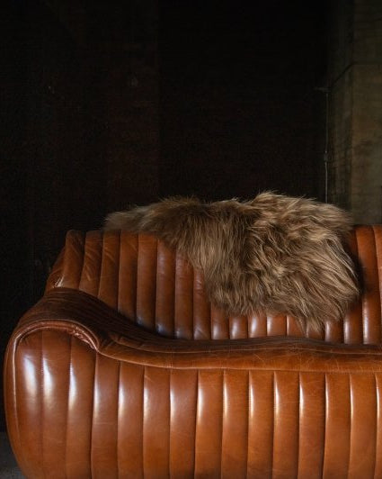 Icelandic Sheepskin Throw Rug - Dyed Brown - Rugs - Hello Norden