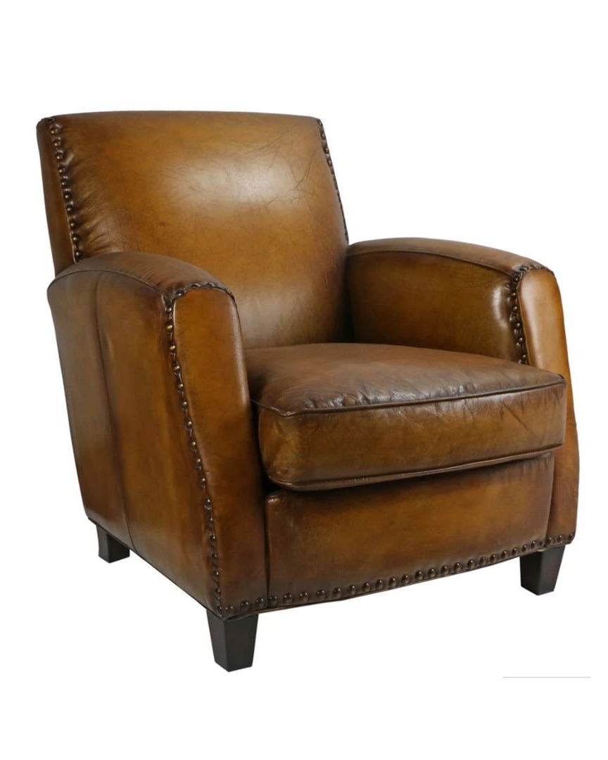Igor Brown Leather Club Chair - Arm Chairs, Recliners & Sleeper Chairs - Hello Norden