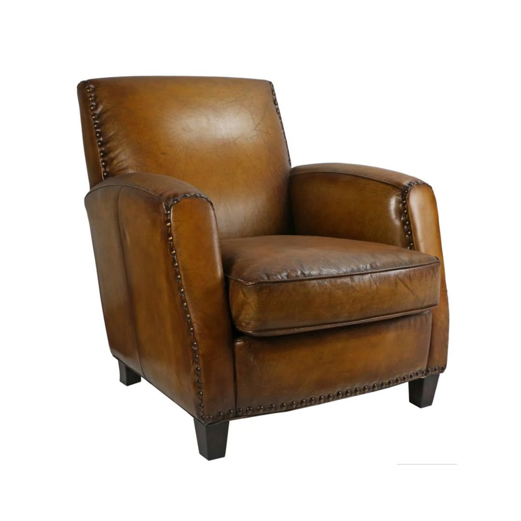 Igor Brown Leather Club Chair - Arm Chairs, Recliners & Sleeper Chairs - Hello Norden