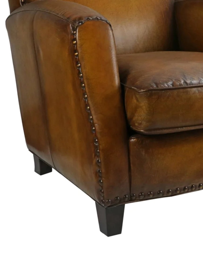 Igor Brown Leather Club Chair - Arm Chairs, Recliners & Sleeper Chairs - Hello Norden