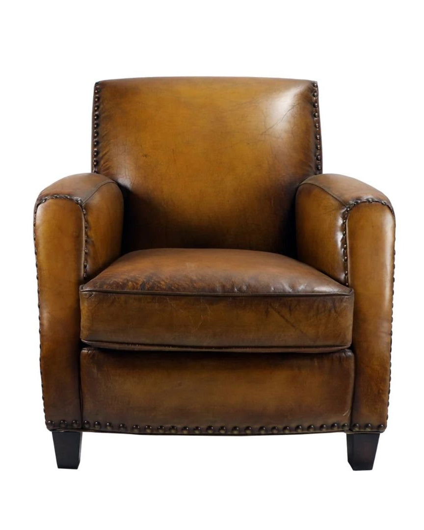 Igor Brown Leather Club Chair - Arm Chairs, Recliners & Sleeper Chairs - Hello Norden