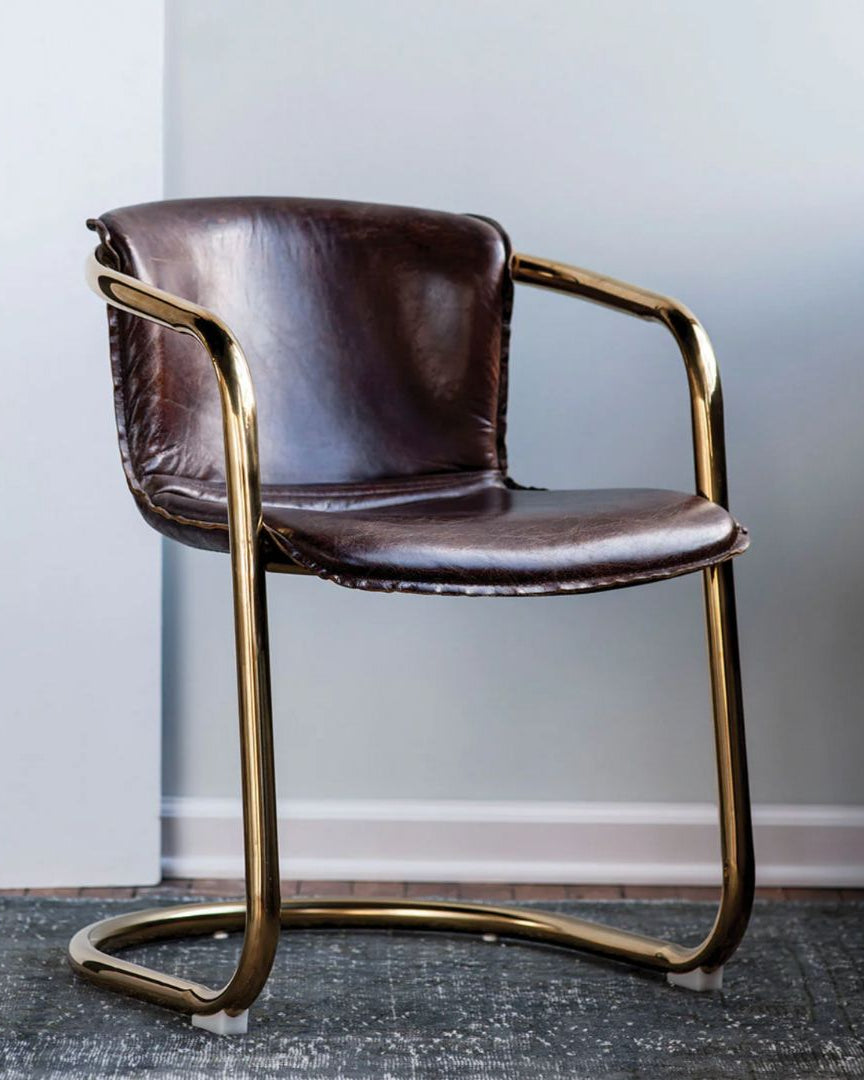 Ingma Brass Leg Dining Chair - Dining Chairs - Hello Norden