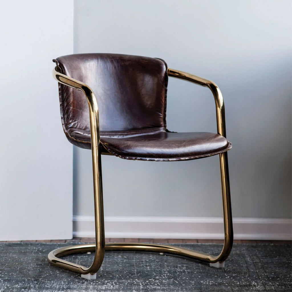 Ingma Brass Leg Dining Chair - Dining Chairs - Hello Norden