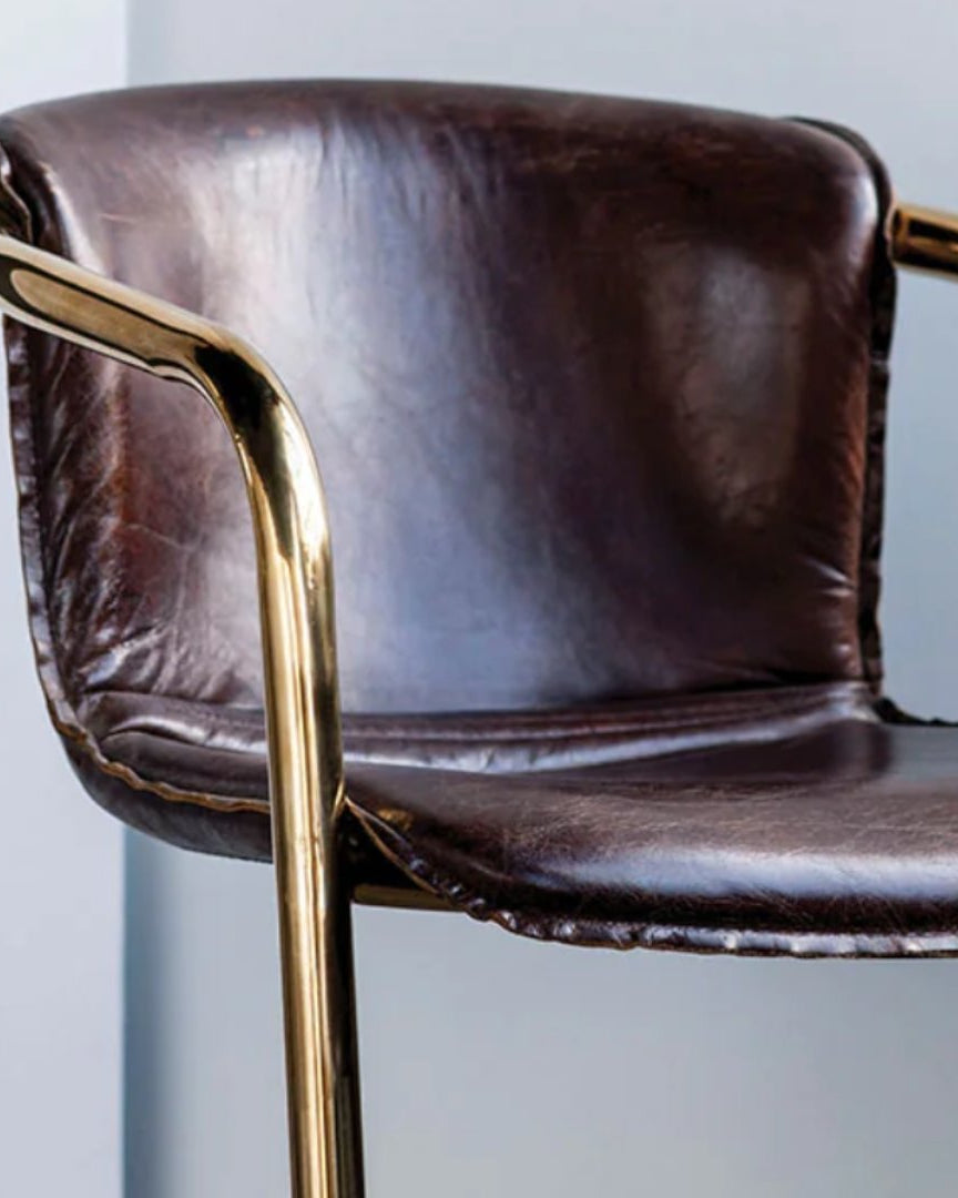 Ingma Brass Leg Dining Chair - Dining Chairs - Hello Norden