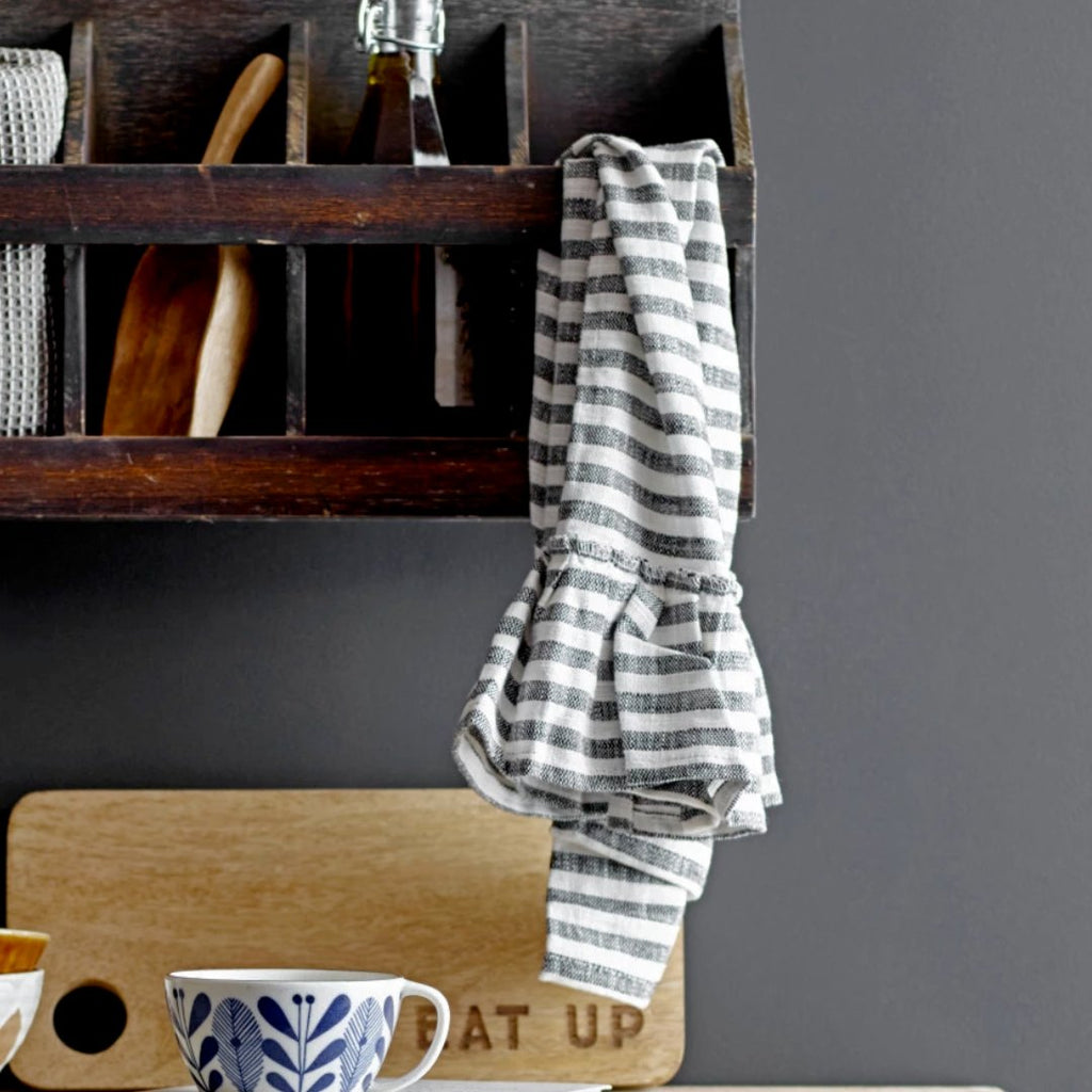 Luma Striped Cotton Ruffle Tea Towel - Kitchen Towels - Hello Norden