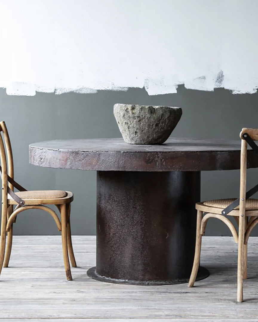 Nollie Industrial Metal Dining Table - Tables - Hello Norden