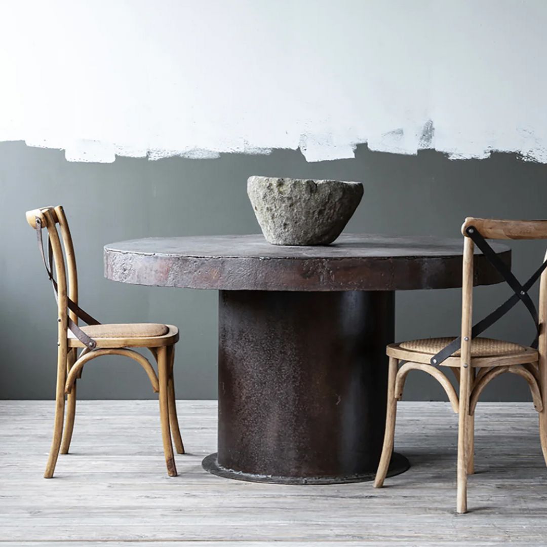 Nollie Industrial Metal Dining Table - Tables - Hello Norden