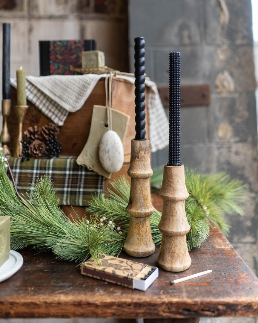 Skog Mango Wood Taper Candle Holder - Candle Holders - Hello Norden