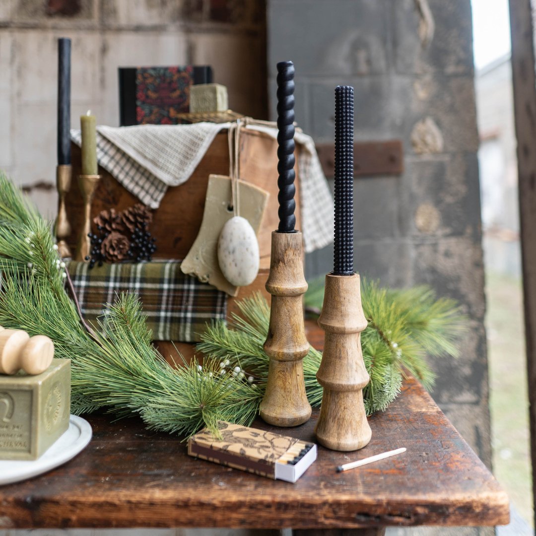 Skog Mango Wood Taper Candle Holder - Candle Holders - Hello Norden