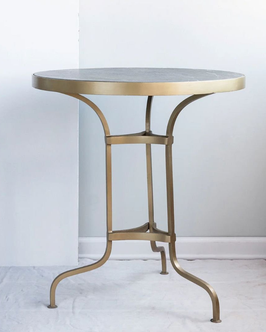 Wilma Black Stone and Brass Table - Tables - Hello Norden