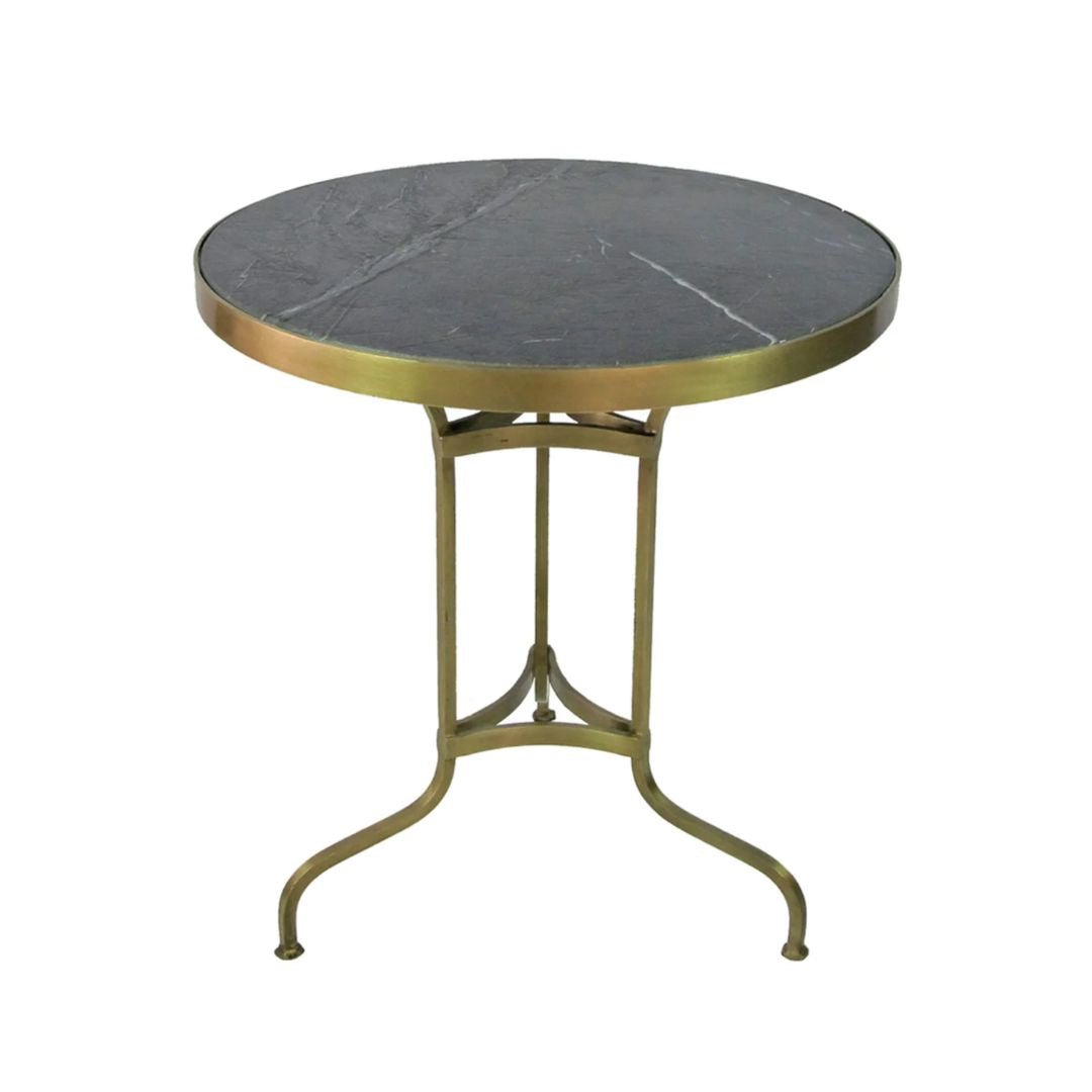 Wilma Black Stone and Brass Table - Tables - Hello Norden