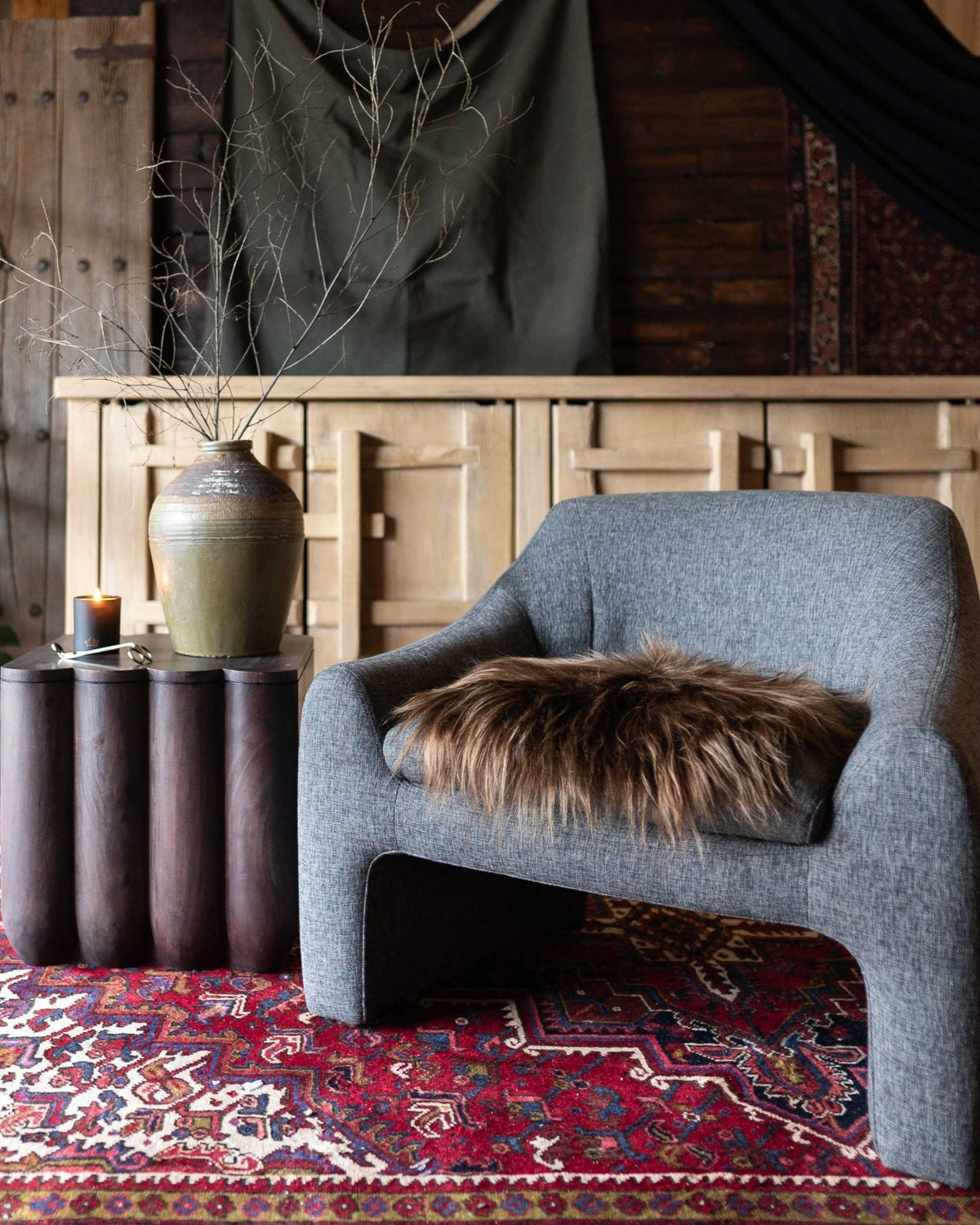 Bo Walnut Fluted End Table - Side Tables - Hello Norden