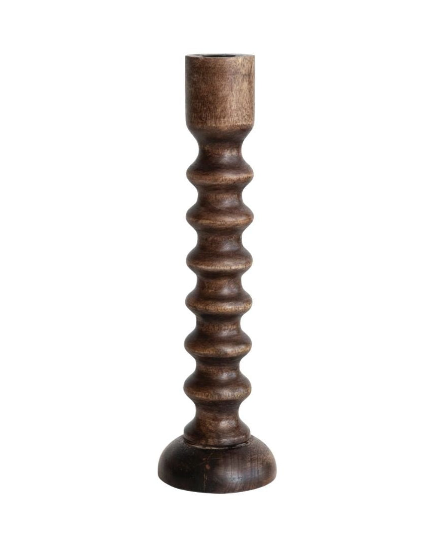 Wooden Taper Candle Holder, Walnut Finish - Candle Holders - Hello Norden