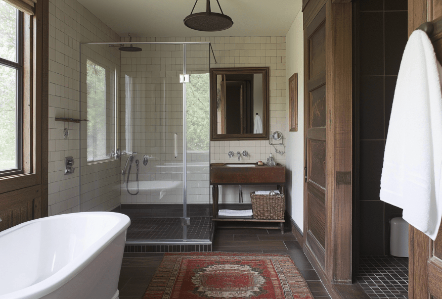 Vintage and Rustic Bathroom Design: My Bathroom and a Client Project Inspired By It - Hello Norden