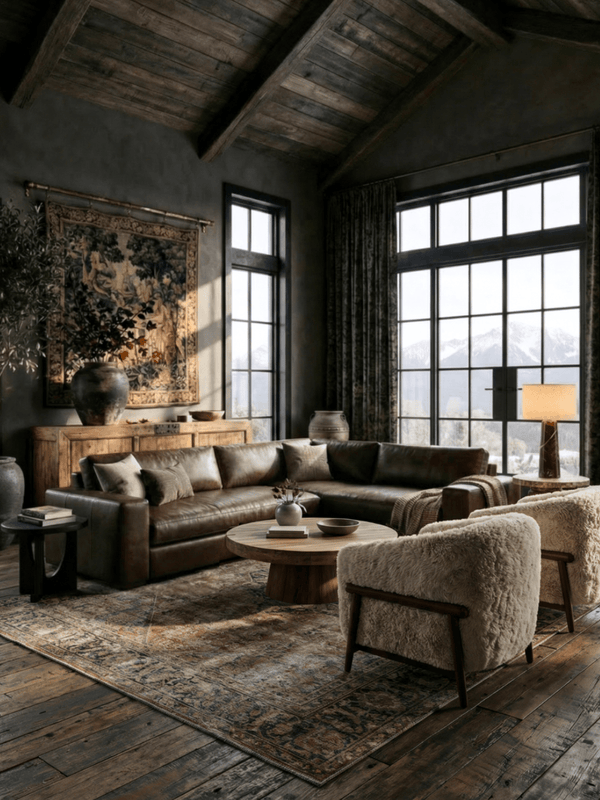 Style Guide  |  Stonehaven Modern Mountain Living Room - Hello Norden