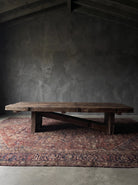Ebon Reclaimed beam rectangle coffee table Hello Norden Reclaimed Wood Furniture Living Room Modern Mountain Custom Furniture