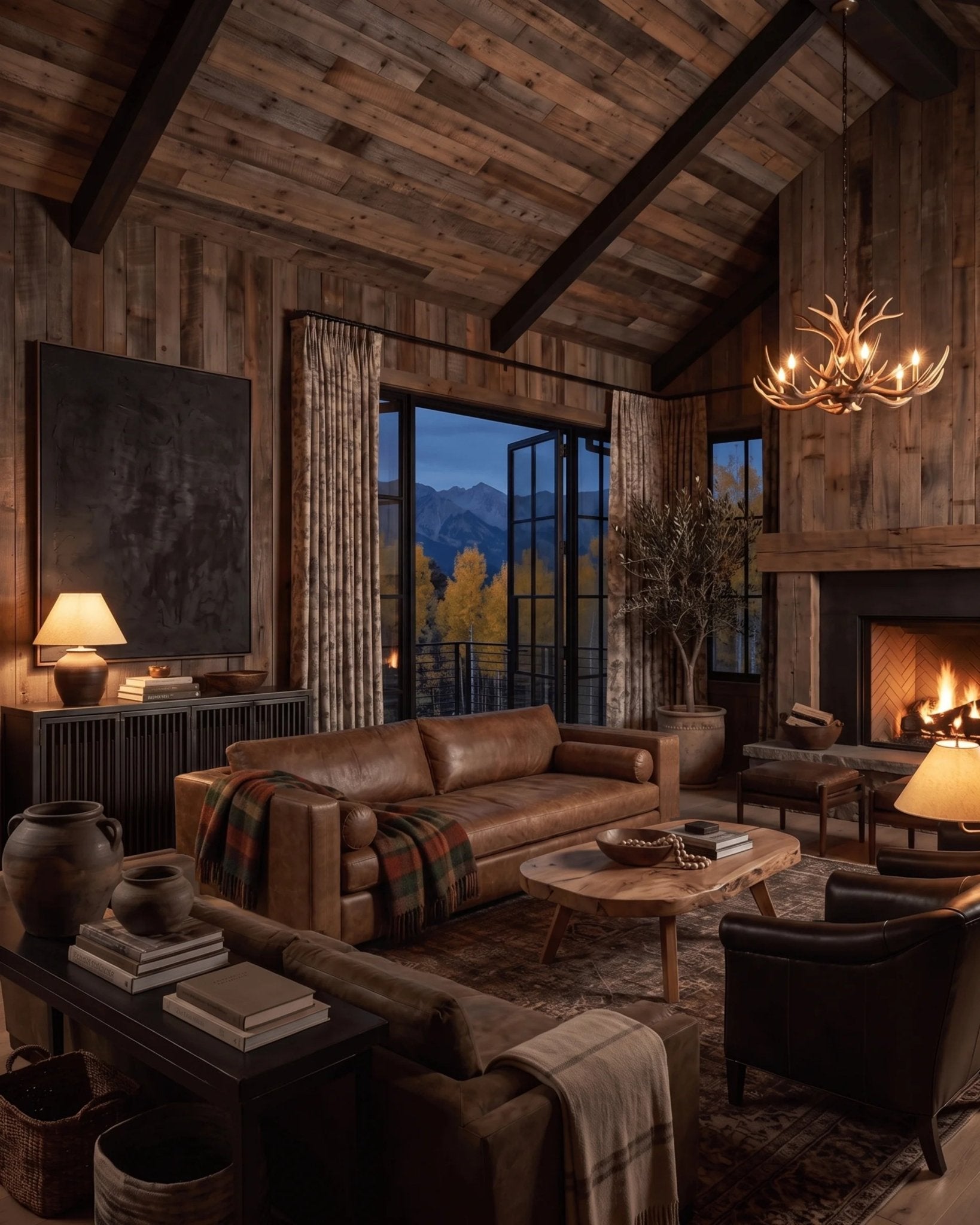 Edda Custom Sofa Couch in Brown Leather  Hello Norden Modern Mountain living room custom furniture