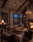 Edda Custom Sofa Couch in Brown Leather  Hello Norden Modern Mountain living room custom furniture