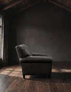 Lina leather club chair or chair and a half modern mountain living room furniture vintage decor Black Leather Living Room Lounge Chair Custom Furniture