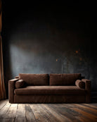 Linda queen sleeper pullout couch brown performance fabric custom high end