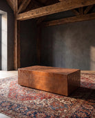 outdoor furniture modern mountain lightweight concrete faux tile outdoor coffee table Hello Norden - Per Outdoor Coffee Table, styled on a covered mountain terrace