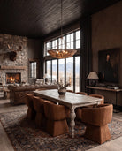 dining room furniture modern mountain dining table Hello Norden - Selene Dining Table, styled in a modern rustic room white shabby chic whitewash farmhouse rectangle dining room table