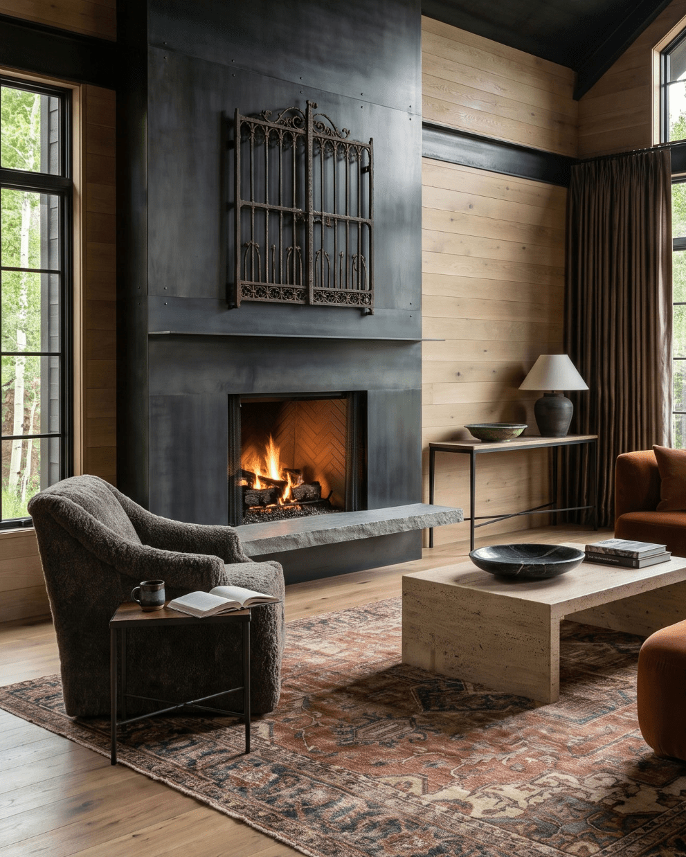 Sheepskin Chair Ellsworth custom furniture living room mountain modern
