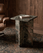 Wayde green marble side table square Modern Mountain living room furniture