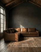 Wilhelm Sectional Leather Custom Furniture caramel brown modern mountain living room sofa