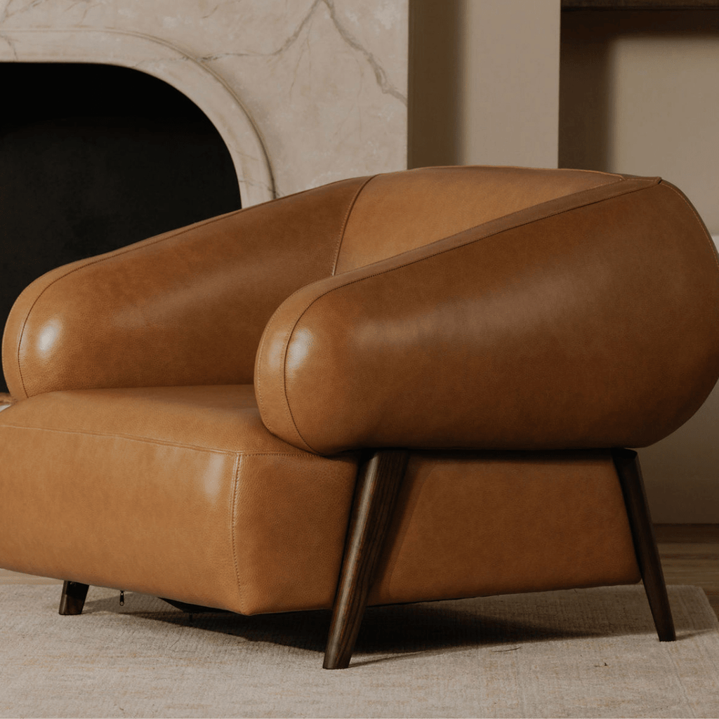 Akima Leather Lounge Chair - Arm Chairs - Hello Norden