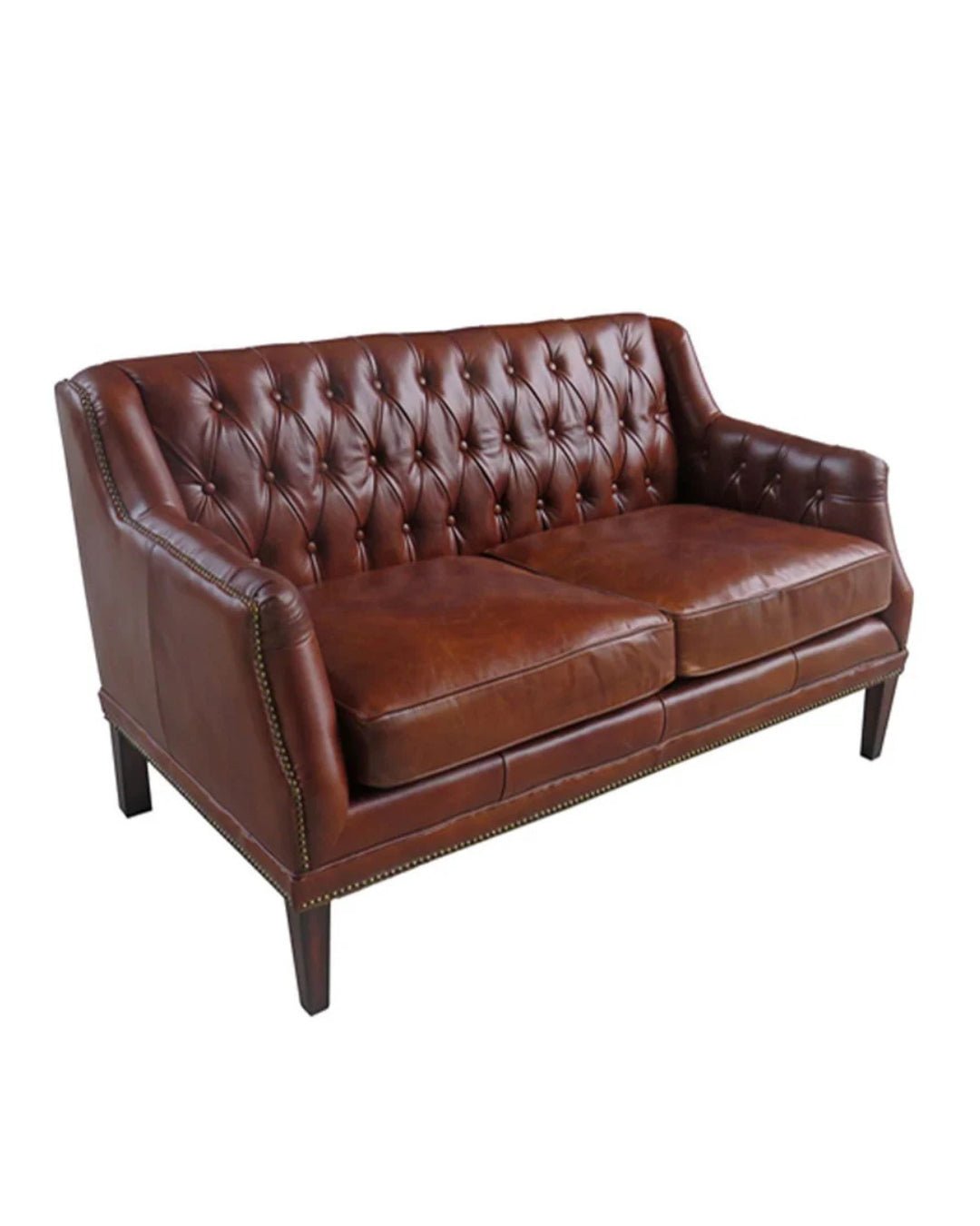 Alma Leather Chesterfield Loveseat - Loveseat - Hello Norden
