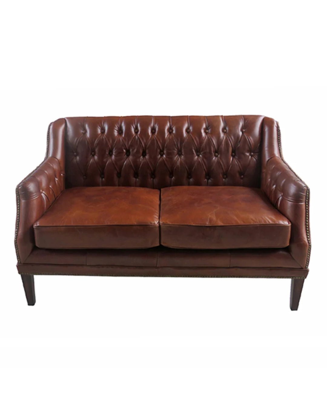 Alma Leather Chesterfield Loveseat - Loveseat - Hello Norden