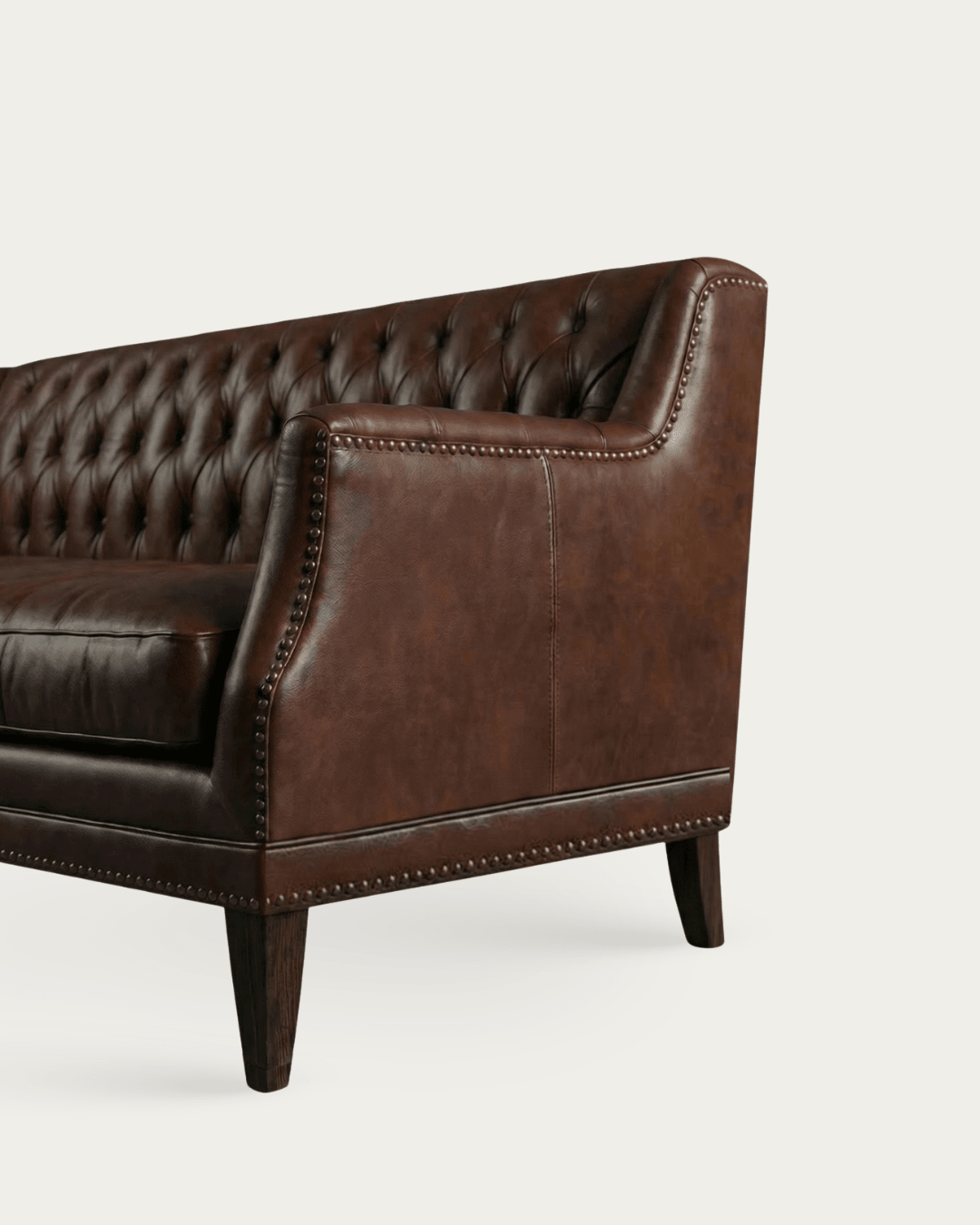 Alma Leather Chesterfield Loveseat - Loveseat - Hello Norden