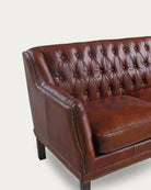 Alma Leather Chesterfield Loveseat - Loveseat - Hello Norden