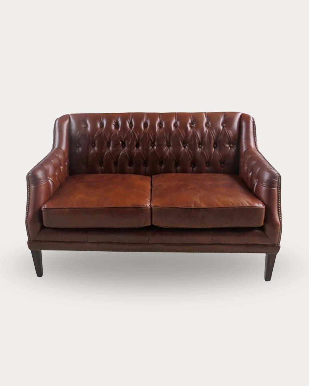 Alma Leather Chesterfield Loveseat - Loveseat - Hello Norden