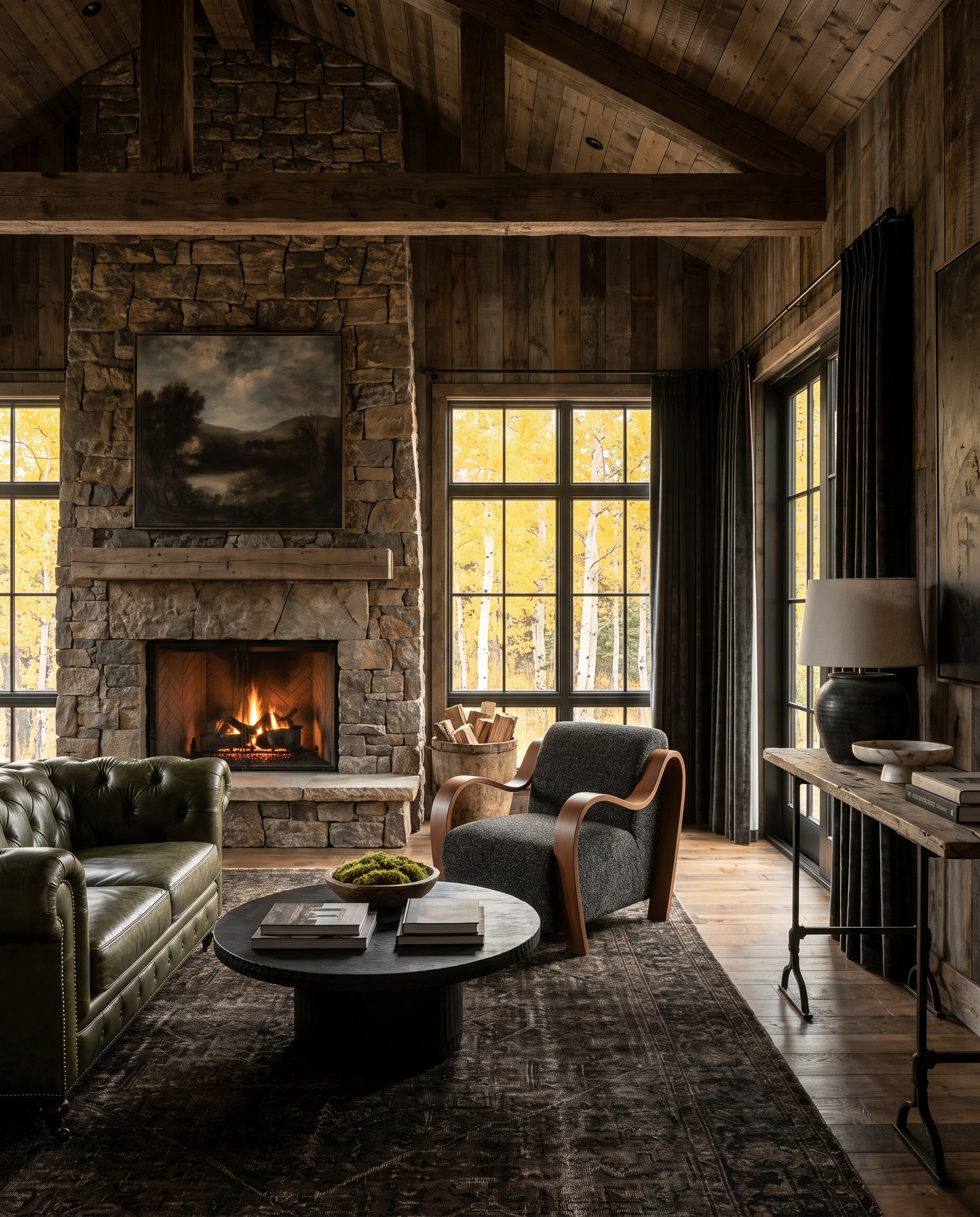 living room furniture modern mountain chair Hello Norden - Alvaer Chair, styled in a modern rustic room