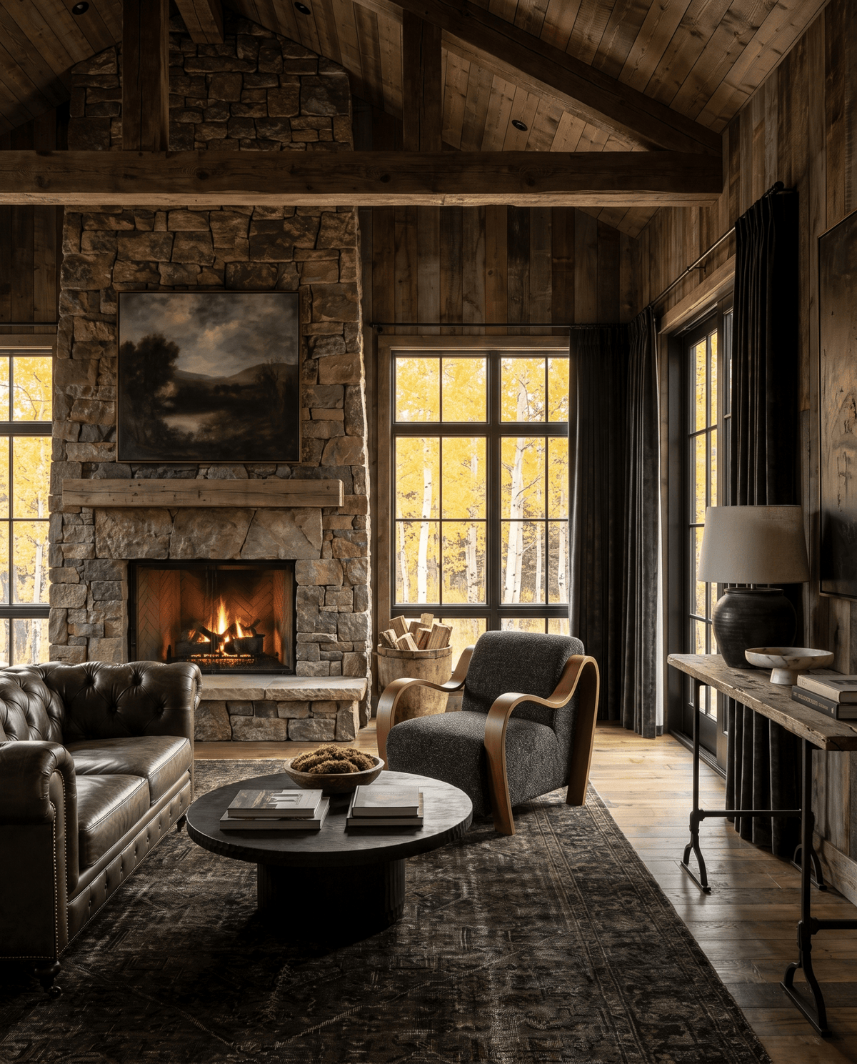 living room furniture modern mountain chair Hello Norden - Alvaer Chair, styled in a modern rustic room