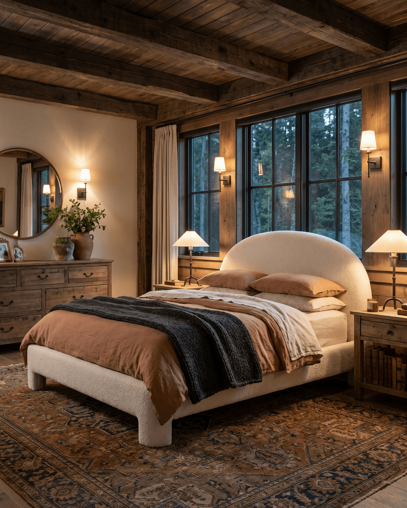 bedroom furniture modern mountain bed Hello Norden - Arild Bed, styled in a modern rustic room