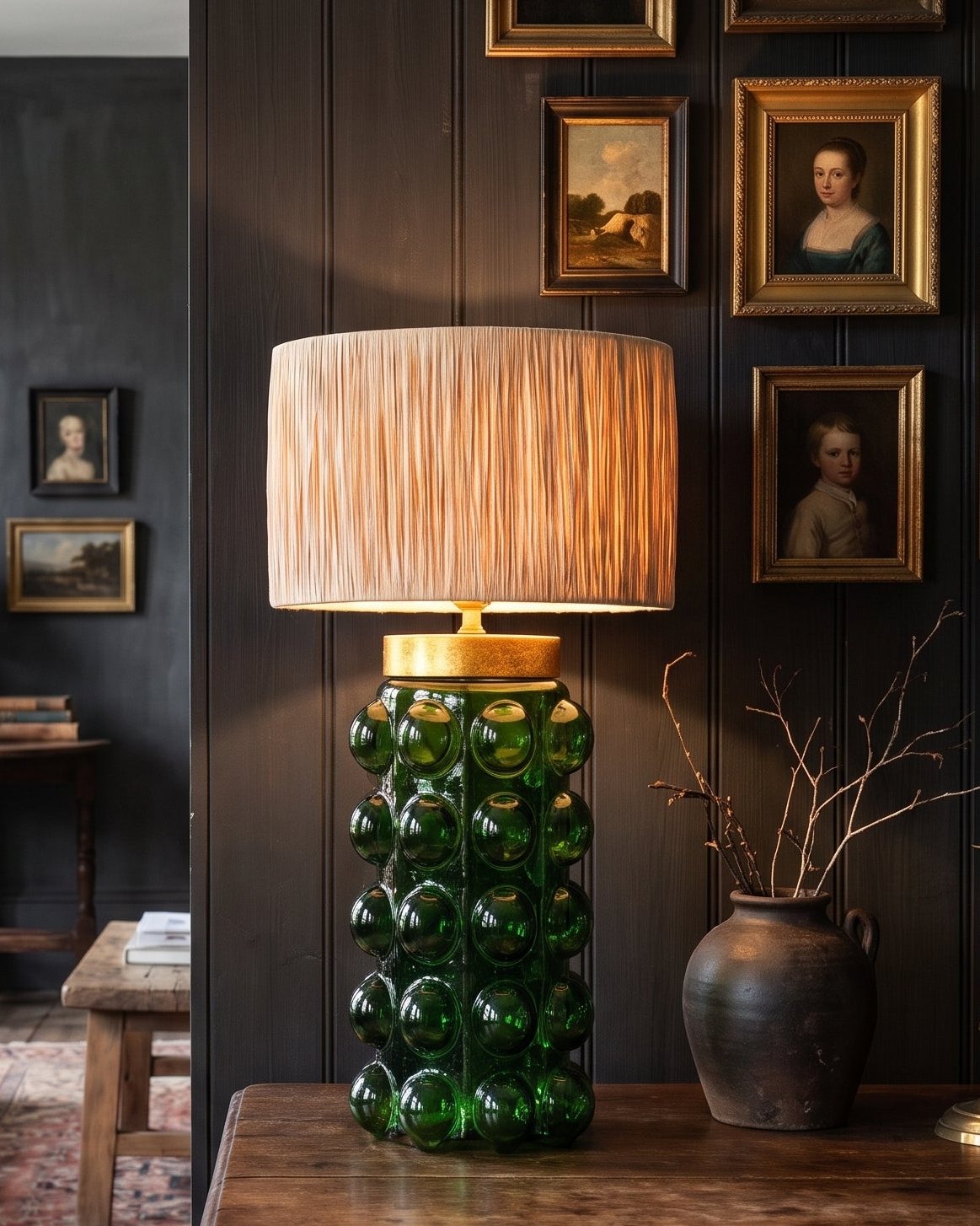 living room furniture modern mountain  table lamp Hello Norden - Arnfinn Table Lamp, styled in a modern rustic room