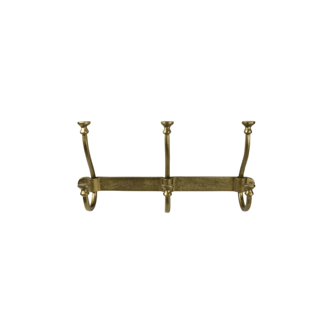 Asa Brass 3 Hook Wall Rack - Hooks - Hello Norden
