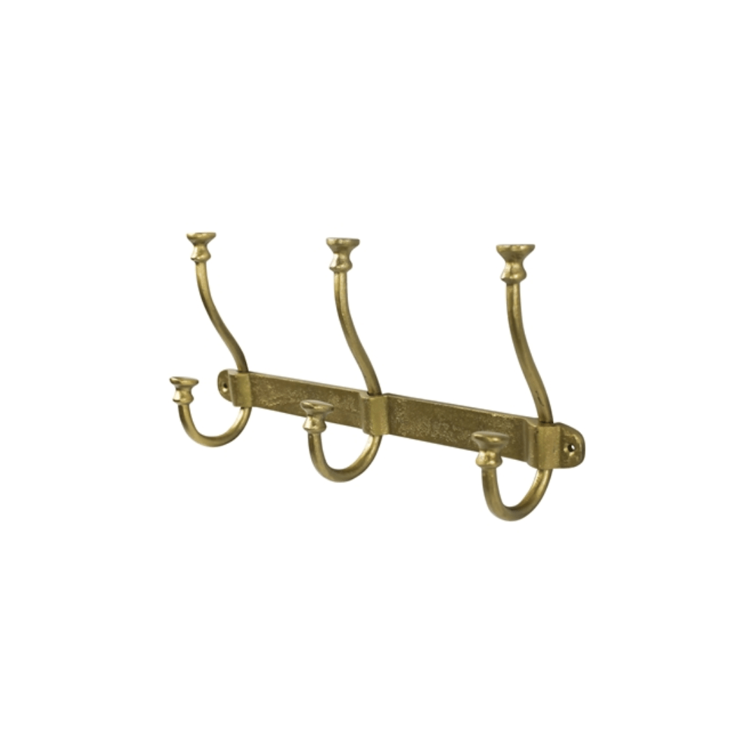 Asa Brass 3 Hook Wall Rack - Hooks - Hello Norden
