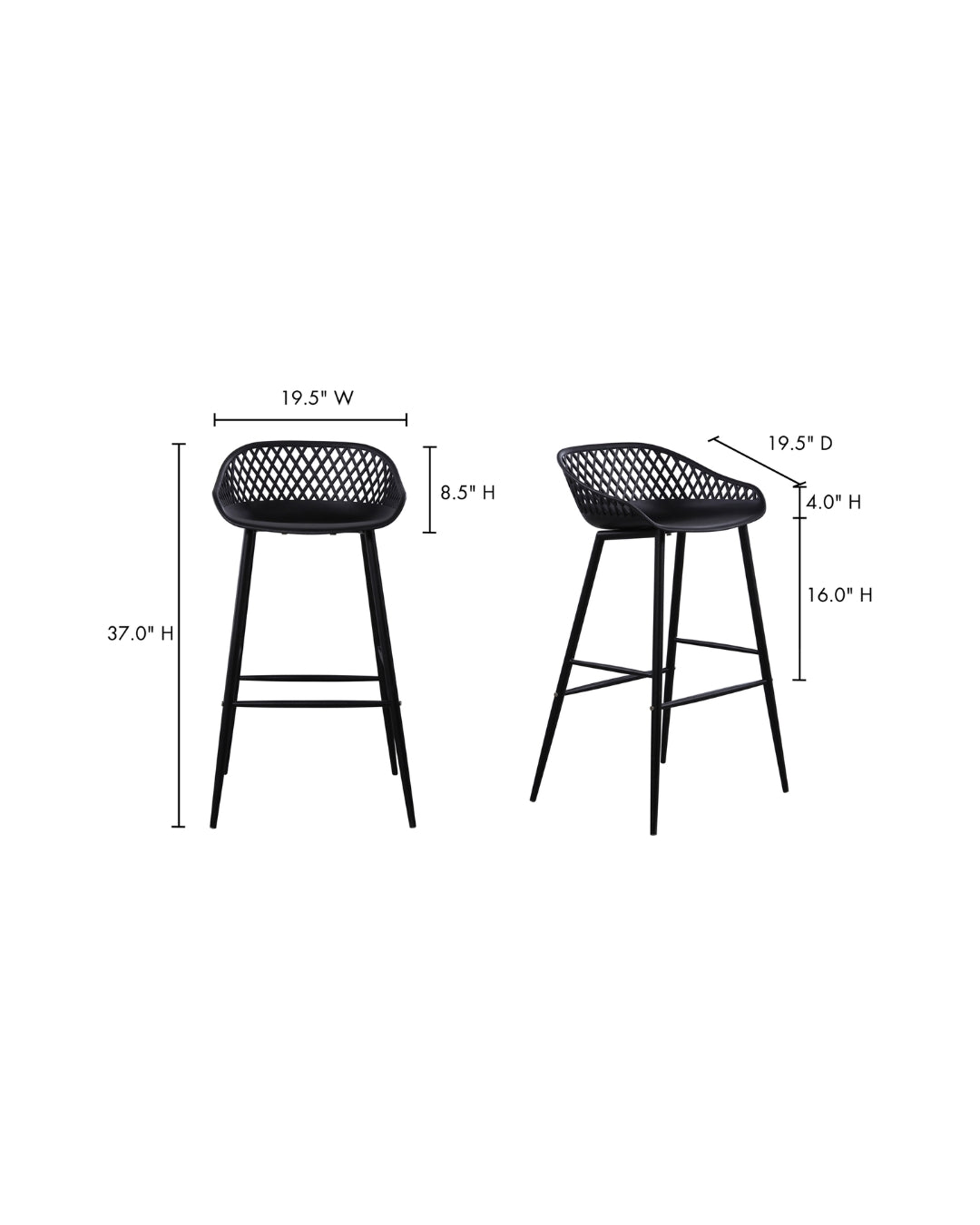 Asgeir Outdoor Bar Chair (Set of 2) - Bar Stools - Hello Norden