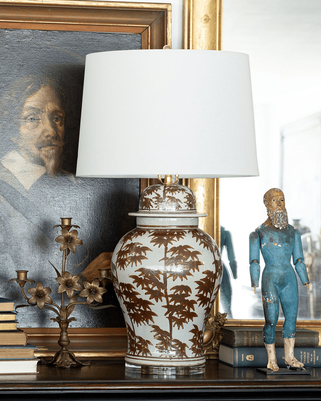 living room furniture modern mountain  table lamp Hello Norden - Aslak Porcelain Shunan Temple Jar Lamp, styled in a modern rustic room