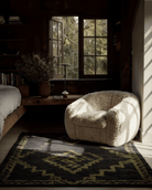 sheepskin natural cream taupe lounge living room chair faux fur Hello Norden