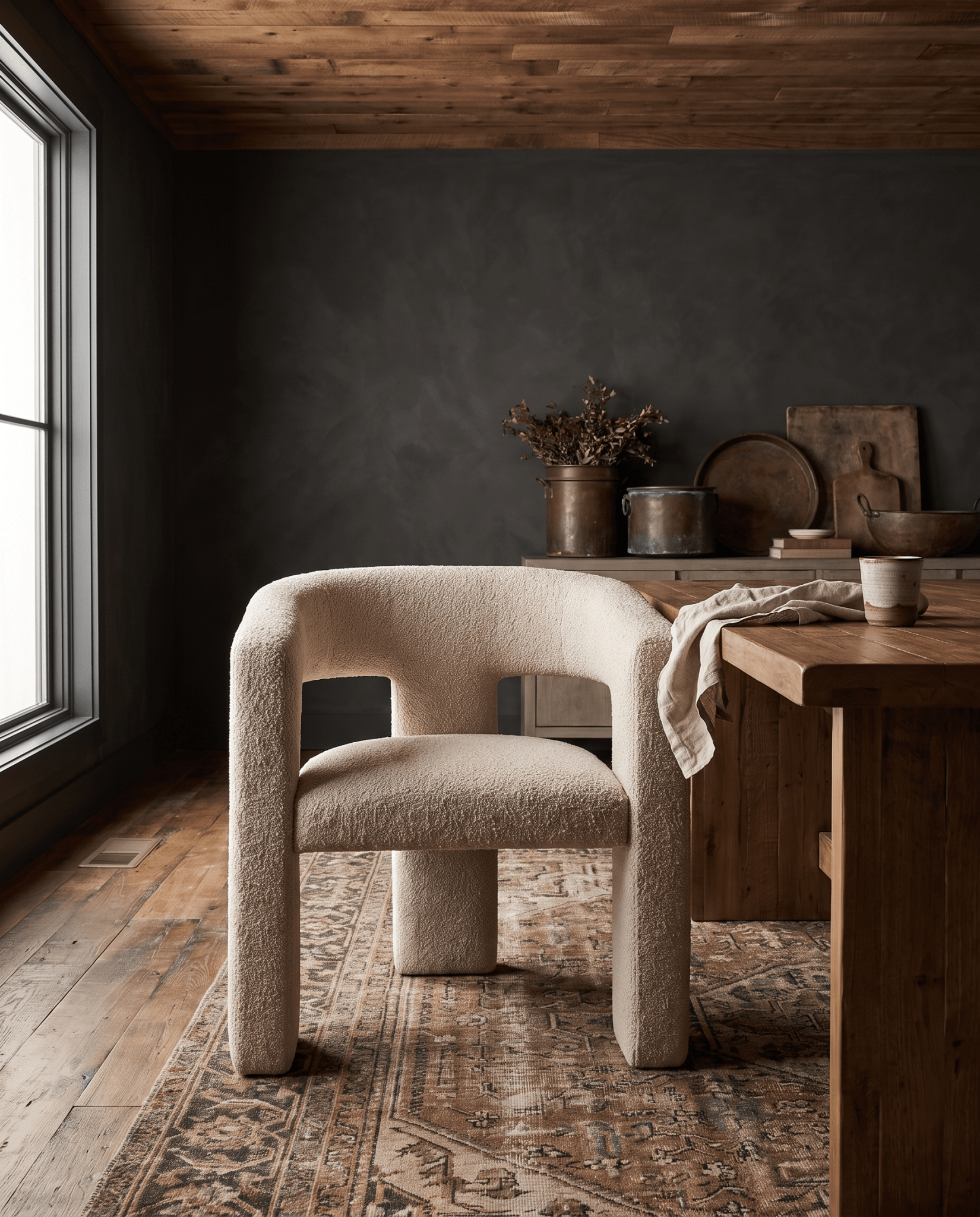 dining room furniture modern mountain dining chair Hello Norden - Beret Dining Chair, styled in a modern rustic room