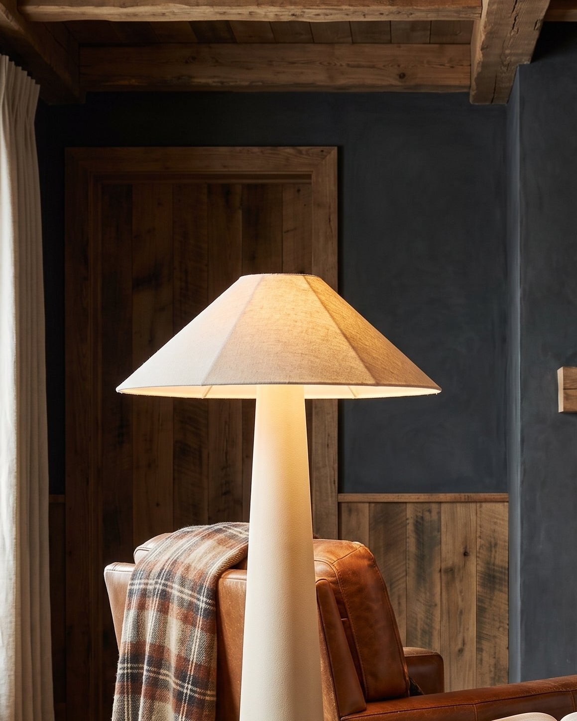 living room furniture modern mountain  floor lamp Hello Norden - Bjarte Floor Lamp, styled in a modern rustic room